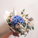 Hydrangea wrapped bouquet -lizflorals